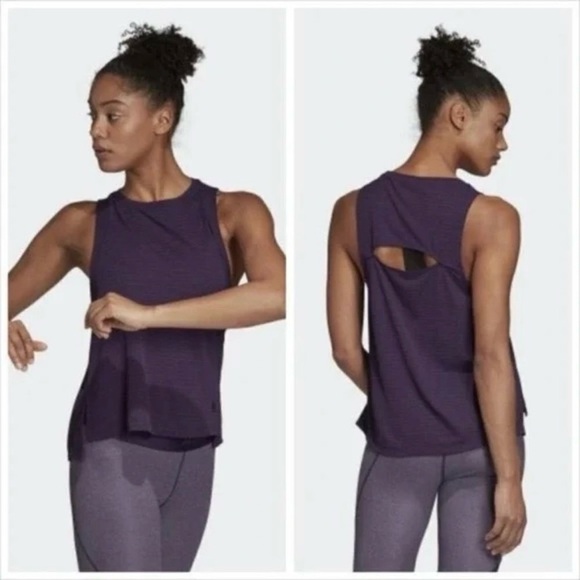 adidas Tops - Adidas Chill Tank Purple Tank Scoop Neck Athletic Fit Sleeveless Stretch Size L
